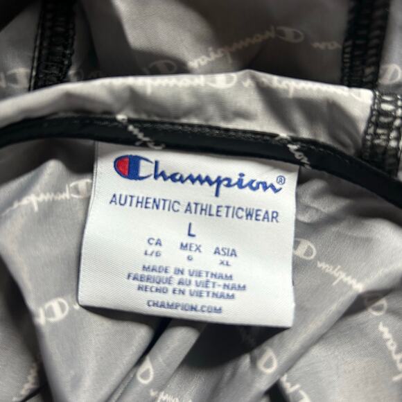 Champion Men's Packable Wind Breaker Quarter Zip Hooded Rain Jacket L Large - Picture 7 of 8